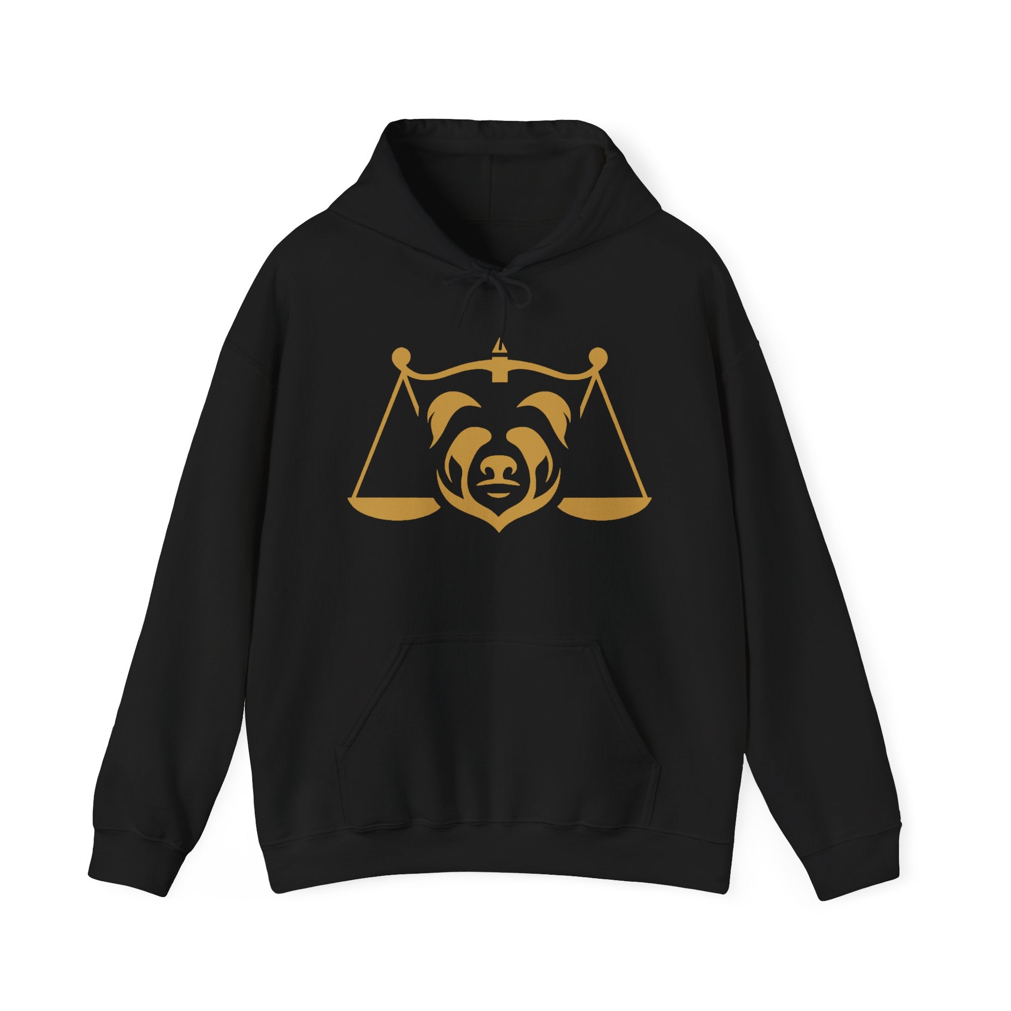 Upscale Belly Panda Hoodie Graphic Pullover - Black