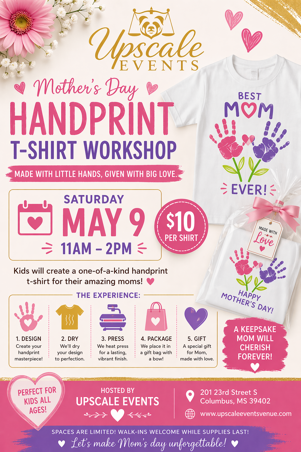 Handprints of Love: Mother’s Day T-Shirt Workshop
